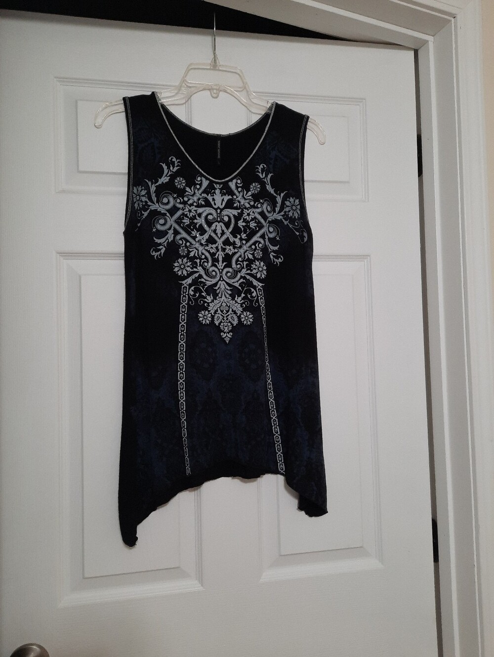 Skinny Minnie Tank Whimsygoth Sparkle Lighweight Black Size L